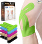 PreCut Kinesiology Tape for Knees, 12 PCS Waterproof KTQUICK Knee Tape for Knee Pain Relief Pre Cut, Original Cotton Athletic Knee Tape, Waterproof & Hypoallergenic Latex-Free for Sports (Green)