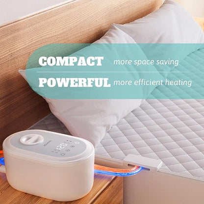 AquaPad CozyFlow Mini Water Heated Mattress Pad, 3 YR AquaCare, UL499 Tested, No Electric Wire, All Digital, AirQuiet 2.0 Technology, Smart, Smooth, Hydro Heat (King)