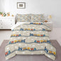 Erosebridal Kids Cartoon Train Bedding Sets Queen for Boys Cute Truck Car Themed Comforter Set Kawaii Steam Engine Duvet Insert White Clouds Watercolor Beige Print Comforter for Kids Bedroom