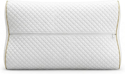 Royal Therapy Travel Memory Foam Pillow 2-Pack, Neck Pillow Bamboo Adjustable Side Sleeper Pillow