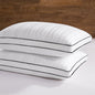 downluxe Goose Feather and Down Pillows - 2 Pack Gusseted Hotel Collection Feather Pillows for Back, Stomach or Side Sleepers, Queen Size Set of 2 (18"x26"x2")