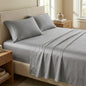 Beckham Hotel Collection King Sheet Set 100% Cotton, 500TC Luxury Sateen Bedding, 16” Deep Pocket, Moisture-Wicking, 4-Piece, Dark Gray