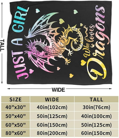 Dragon Blanket for Boys Girls, Cute Dragon Themed Design Printed Throw Blankets for Kids Lap, Chair, Warm Soft Cozy Blanket, 30"x 40"