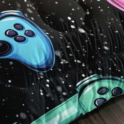 Colorful Gamer Console Comforter 3Pcs Twin Games Contoller Bedding Set for Kids Teens Boys Girls Adults 3D Video Game Gamepad Quilt Room Decor with 1 Comforter and 2 Pillowcases