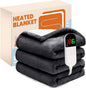 Electric Heated Blanket,Flannel & Sherpa Fast Heating Soft Fleece Heated Twin Blanket 62"x84" with 6 Heating Levels & 10H Auto Off - Grey