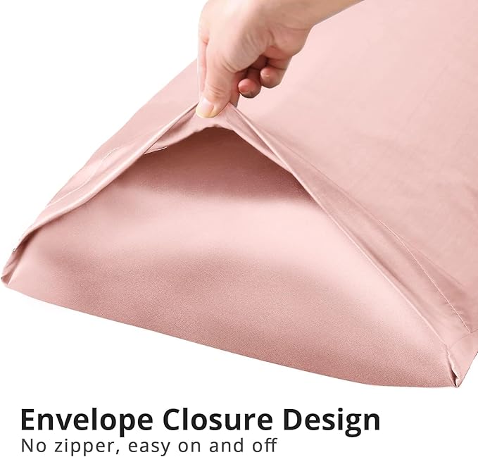 HUXMEYSON Body Pillow with Satin Pillowcase, Body Pillow for Adults, Removable Cover, Pink (20"x54")