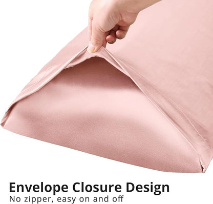 HUXMEYSON Body Pillow with Satin Pillowcase, Body Pillow for Adults, Removable Cover, Pink (20"x54")