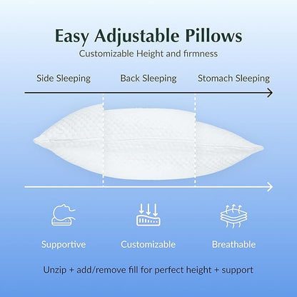 Buffy Cloud Cooling Pillow, 2nd Gen Adjustable Foam Pillow, Ice Cold All Night, CertiPUR-US® Certified, Washable Cover, Standard & King Sizes (King)