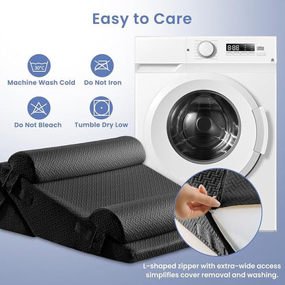 Sasttie Wedge Pillow Set for After Surgery, 3PCS Adjustable Bed Wedge Pillow Headboard with Memory Foam Neck Cushion – for Acid Reflux, Sleeping, Neck & Back Support, Black
