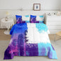 Feelyou Abstract Comforter Modern Abstract Art Comforter Set for Boys Girls Children Purple Blue White Pattern Bedding Set Room Decor Toddler Size Duvet Set 2Pcs