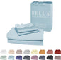 Bella Coterie Luxury Bamboo Viscose 34” Split Top King Size Sheet Set | 1 Fitted Sheet for Sleep Number & Adjustable Beds | 100% Organically Grown | Cooling & Soft | 18” Deep Pocket [Coastal Blue]