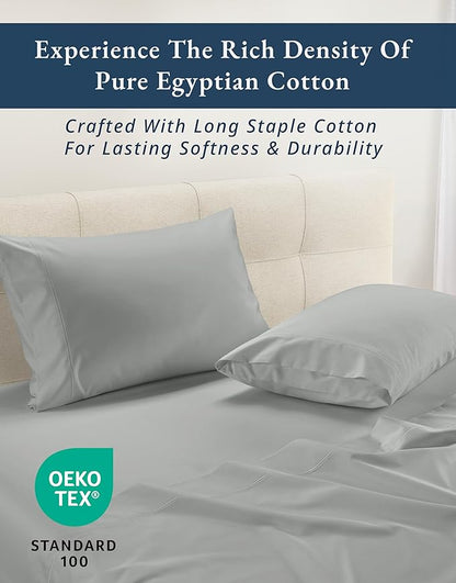 LANE LINEN 100% Egyptian Cotton Queen Sheet Set, Soft & Comfy Hotel Like Thick Fully Elasticized Mercerized Long Staple Cotton Sheet Queen Size Set, No Pill Fade Resistant Queen Sheets - Lime Stone