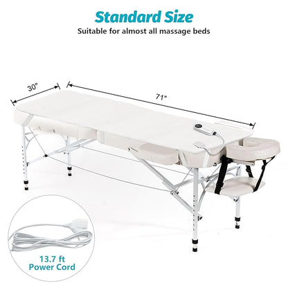 Massage Table Warmer Heating Pad Professional SPA Massage Bed Warmer with 9 Hour Timer, 9 Heat Settings, Overheat Protection for Massage Bed & Spa, 30" x 71", with Portable Storage Bag