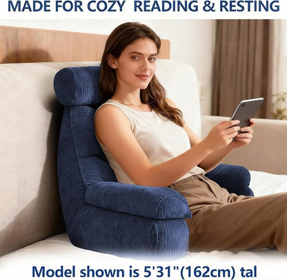FXXUDVNIIN Back Pillow for Bed Sitting up – with 9.4" Armrests Bed Pillow for Sitting up,Inch Arms for Support, Ideal for Reading, Watching TV, Gaming, and Relaxing