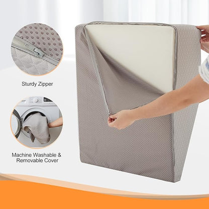 Leg Elevation Pillow for After Surgery, 8inch Foam Leg Elevating Pillow for Swelling and Blood Circulation, Leg Wedge Pillow for Sleeping, Knee Pillow for Knee Hip Ankle Pain Relief, Grey