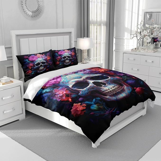 Microfiber Christmas Sheets Queen Set with 2 Pillow Cases Standard Size, Fitted Flat Sheet for Kids Girls Teens Adult Bedroom Decor，Pumpkin Sheets Bed Sheets Floral Petal Country Bedding Decor