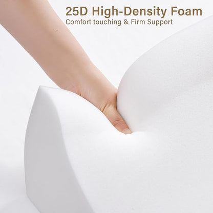 Vekkia King Bed Wedge Gap Filler Pillow/Mattress Wedge Gap Filler/Headboard Pillow/Bed Gap Filler to Close Gap (0-3.5") Between Headboard and Mattress King（White）