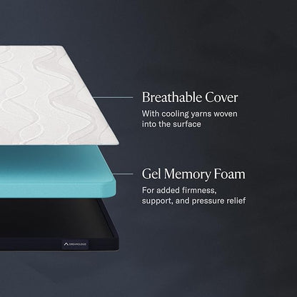 DreamCloud Soft Mattress Topper - Queen - 2" Gel Memory Foam Mattress Topper - Breathable & Comfortable - Support & Pressure-Relief - CertiPUR-US Certified