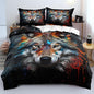 Cartoon Wolf Bed Duvet Cover Sets Twin Size with 2 Pillow Cases for Kids Boys Teens Adult Petal Country Bedding Decor