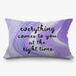 Abstract Purple Inspirational Pillow Covers 12x20, Mindfulness Gifts, Self Motivation Everything Comes to You at The Right Time Decorative Lumbar Pillow Covers for Bedroom Living Room Home