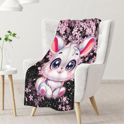 Kids Blanket Gifts Bunny Blankets for Girls - 40" x 50" Inches Plush & Comfortable Soft Toddler Throws for Couch, Office