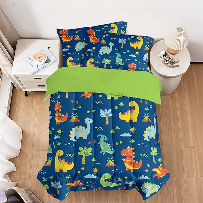 SANDJEST Dinosaur Design Duvet Cover Sets Full Size for Kids Boys, Incude 1 Comforter Cover 80x90 Inches and 2 Pillowcases 20x26 Inches, Comforter Not Included, Gift for Christmas Birthday