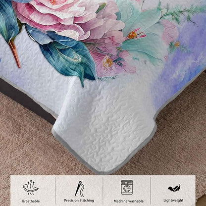 AILONEN Ocean Dolphin Quilt Set Queen Size Blue Pink Flower Bedspread Coverlet for Kids Girls Boys,1 Quilt with 2 Pillowcases,Cute Dolphin Bed Cover 3 Pieces