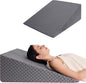 Wedge Pillow 10in Bed Wedge Pillow for Sleeping, Snoring, Back Support, After Surgery, Triangle Pillow, with Washable Cover, Gray