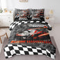 Feelyou Red Racing Car 7 Piece Bedding Set King Size Kids Boys Speed Race Car Comforter Set with Sheets for Teens Toddler Extreme Sports Bed in a Bag Camouflage Bed Set