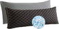 WhatsBedding Memory Foam Body Pillow for Adults, Long Pillow for Sleeping, Full Body Pillow for Bed - 20x54 inch, Black Quilted