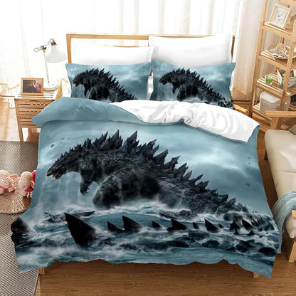 Dinosaur Duvet Cover Set Full Queen Size 3 Pieces Bedding Set Quilt Cover for Men Women Light Weight 1 Piece Duvet Cover 2 Pieces Pillow Shames No Comforter Inside(Dino28, Full/Queen)