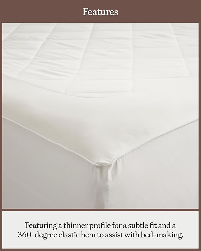 Cozy Earth Queen Size Mattress Pad - 100% Viscose from Bamboo Cooling Mattress Cover - Lightweight Temperature Regulating Bed Pad with 360-Degree Elastic Hem - Fits Mattresses up to 20”