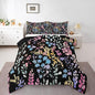 Erosebridal Colorful Flower Twin Bedding Set for Girls Boys Kids,Cute Rainbow Floral Comforter Set Bohemian Home Decor,Watercolor Wildflower Quilt Bed Set Country Flowers Bed Comforter Set 2Pcs