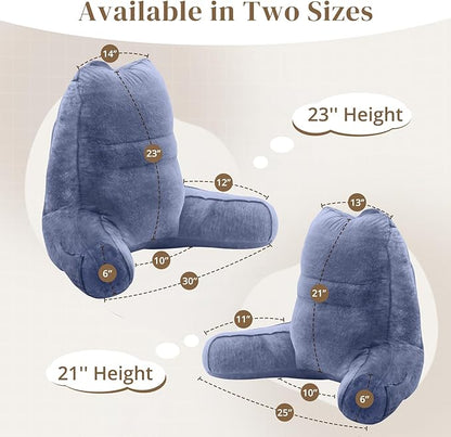 Sasttie Reading Pillow, Pillows for Reading or Relaxing – Ergonomic Support for Head, Neck, Back, and Lumbar, 21-Inch, Greyish Purple
