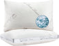 Organic Cotton Pillows Queen Size Set of 2, Shredded Memory Foam Pillows, Adjustable Bed Pillows for Sleeping, 20"x30"Organic Cotton Bed Pillows for Side, Back, Stomach Sleepers