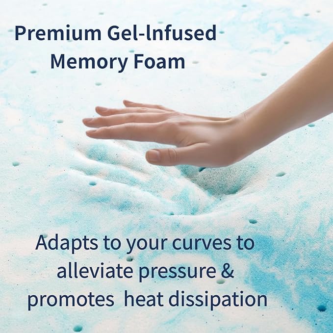 Ballad 3 Inch Gel Memory Foam Mattress Topper California King Size, High Density Cooling Pad with Premium Removable Cover, Pressure Relief Bed Topper, (CertiPUR-US & Oeko-Tex Certified)