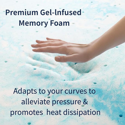 Ballad 3 Inch Gel Memory Foam Mattress Topper California King Size, High Density Cooling Pad with Premium Removable Cover, Pressure Relief Bed Topper, (CertiPUR-US & Oeko-Tex Certified)