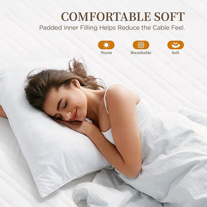 Heated Mattress Pad Cal King Size-Dual Controllers Electric Mattress Pad with Deep Pocket,6 Heat Settings & 2-10 Auto Shut Off Electric Bed Warmer,ETL Certified,Machine Washable(72"x84")