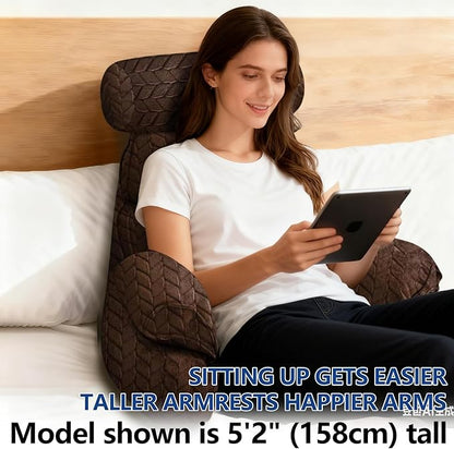 FXXUDVNIIN Back Pillow for Bed Sitting Up: Reading Pillow with 9.4" Height Armrest-Bed Pillow for Sitting up & TV Pillows for, Play Games, Working & Relaxing, Comfort Support for TV/Reading
