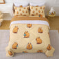 Wajade Capybara Comforter Set 7 Piece Cute Brown Animal Bedding Set Capybara for Boys Girls Room Decoration Queen Size with Sheet and 2 Pillowcases 2 Pillow Shams Cute Bed in a Bag as Birthday Gift