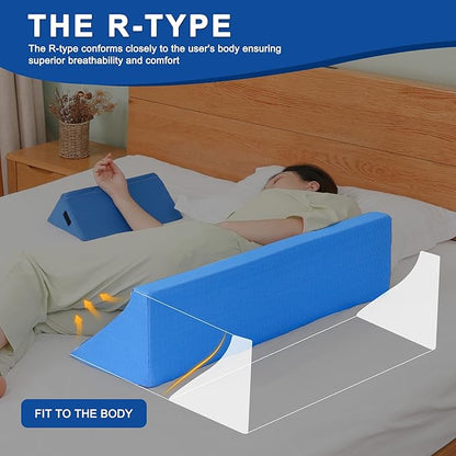 TYYIHUA 35" Wedge Pillow for Side Sleeping,Training for Side Sleeping with Detachable Small Wedge Pillow,Positioning Wedge for Side Sleeper,Back Support,Reducing Snoring,Preventing Bedsores (R-shaped)
