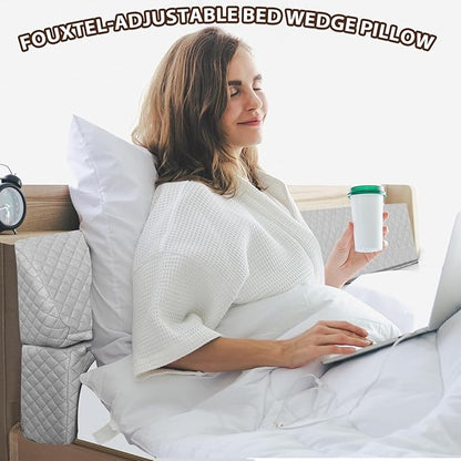 4 Modes Pillow Wedge for Headboard Gap, Foldable Bed Wedge Pillow, Bed Gap Filler King Size Fill The Gap (0-7"), Mattress Gap Filler Long Pillow Between Headboard and Mattress