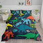 Axolotl Boys Bedding Cartoon Dinosaur Comforter Set Queen Size,Cute Dinosaur Bedding Set for Kids Boys Girls Teens Adults Room Decor,Kids Comforter Set All Season,1 Quilt 2 Pillow Cases