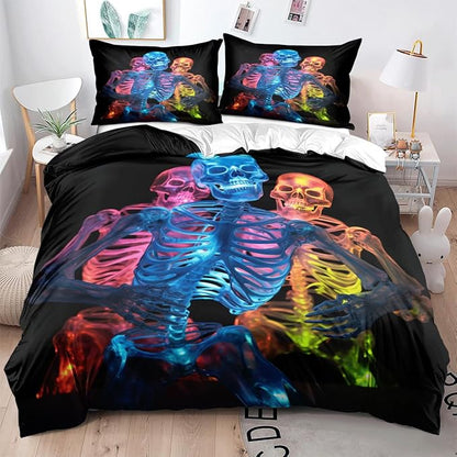 Christmas Queen Duvet Comforter Cover Sets with 2 Pillow Cases Standard Size for Kids Girls Teens Adult Bedroom Decor