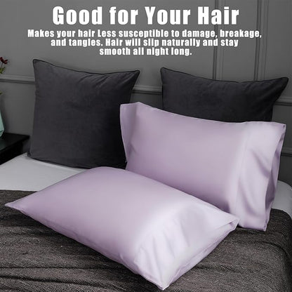 TELUS Pillow Cases Queen Size 2 Pack, Bamboo Rayon Cooling Pillowcases with Envelope Closure, Cool Breathable Pillow Case for Hot Sleepers & Night Sweats, 20x30 inch, Purple