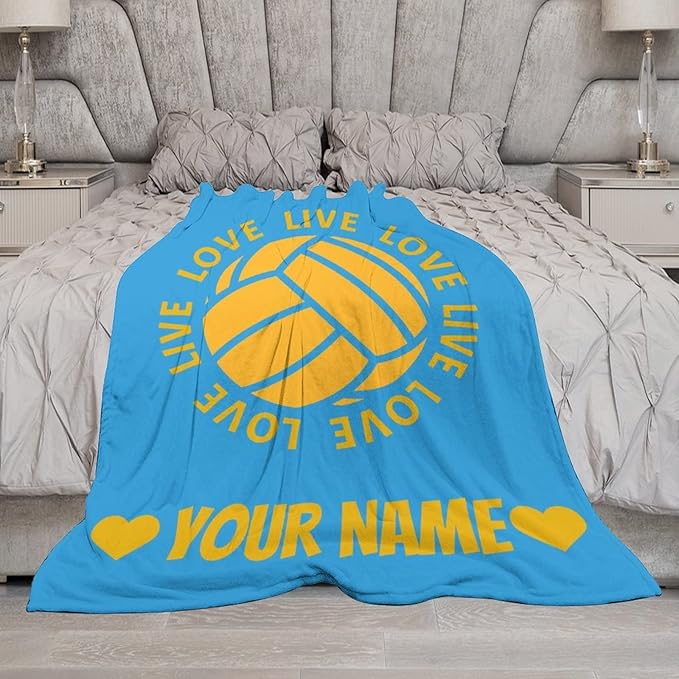 Personalized Volleyball Gifts, Volleyball Blanket for Teen Girls Team Player Party Decorations, Custom Sport Throw Gift Ideal for Women Adults, 30"x40"
