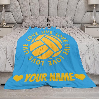 Personalized Volleyball Gifts, Volleyball Blanket for Teen Girls Team Player Party Decorations, Custom Sport Throw Gift Ideal for Women Adults, 50"x60"