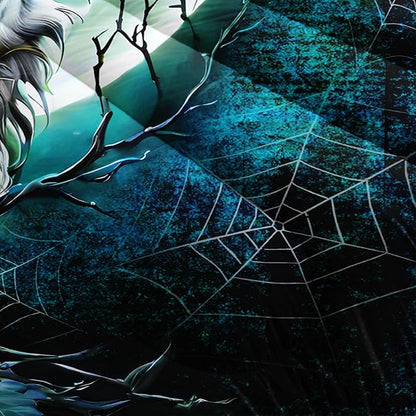 Wildlife Themed Bedding Wolf Comforter Set,Spooky Spider Web Vine Print Comforter Queen Kids Bed in a Bag,Moonlight Aesthetic Bedding Sets for Boys Teens Room Decor with 2 Pillowcases.