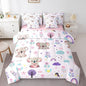 Erosebridal Floral Koala Bedding 7PCS Full Size Comforter Sets for Boys Cartoon Animal Bedding Sets Cute Flower Bed in a Bag,1 Comforter,1 Flat Sheet,1 Fitted Sheet,2 Pillowcases,2 Throw Pillow Covers