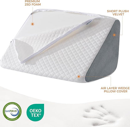 Ganondorf Knee Wedge Pillow for Back Sleeping-Leg Pillow Knee Wedge Pillow for Sleep Position, Alleviating Lower Back&Hip Pain Enhancing Circulation in Ankles Legs Triangle Pillow with Removable Cover
